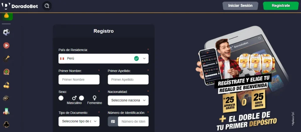 Registro en Doradobet